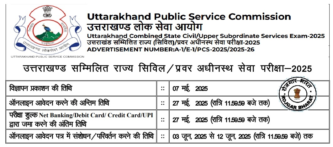 UKPSC Pre Recruitment 2025